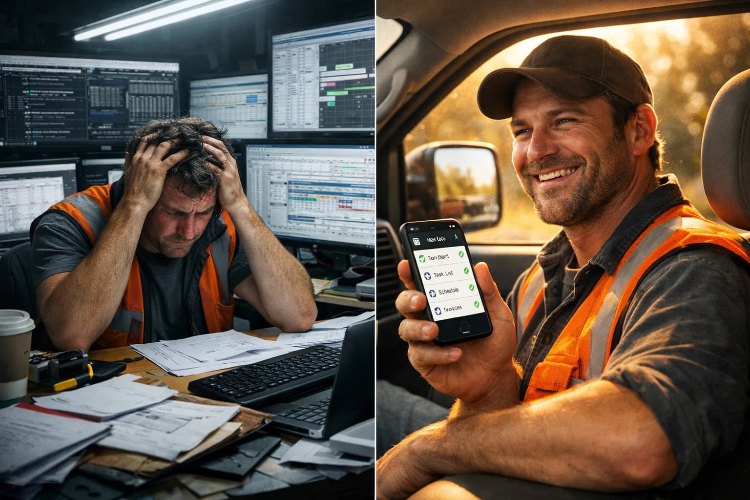 LightWork vs Jobber comparison hero showing fast quote workflow against complex setup