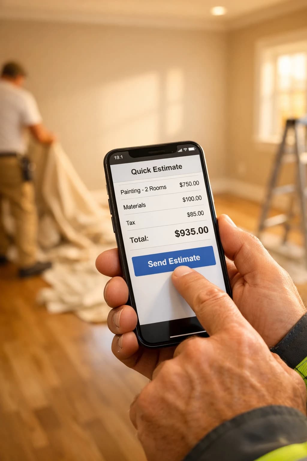 Phone-based estimate-speed feature comparison for LightWork vs Jobber