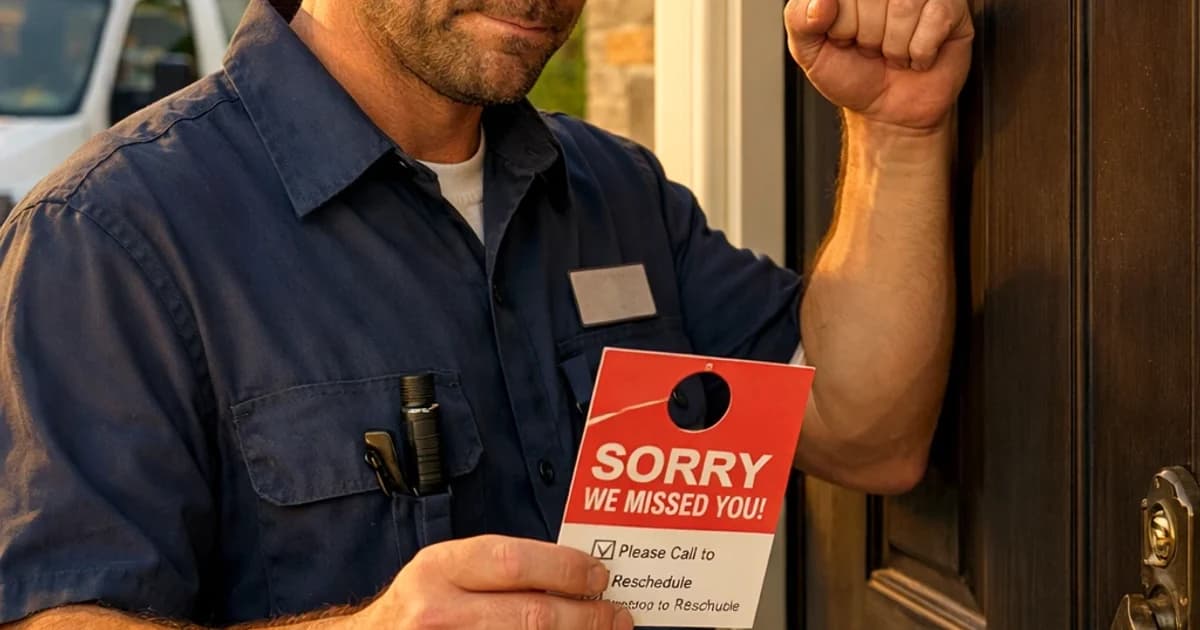 customer no answer at door policy for service techs — lead qualification flow and booking console for contractor teams see...