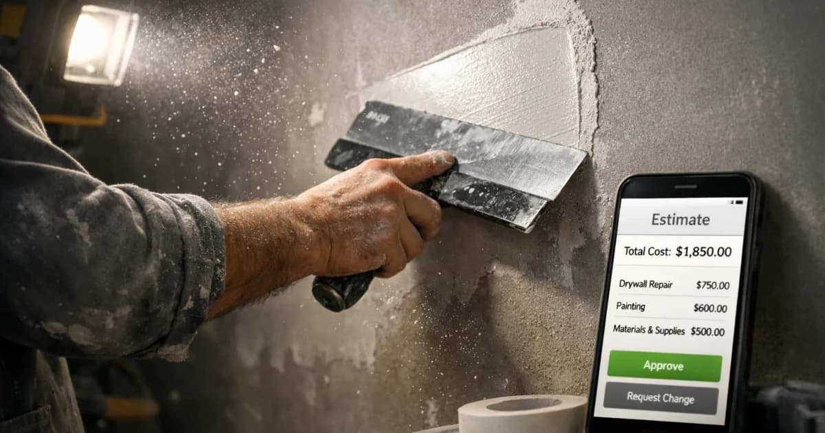 drywall repair estimate software — estimating dashboard and automated quote workflow for contractor teams seeking faster q...